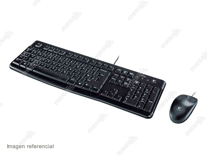 Teclado y Mouse Alámbrico Logitech MK120 USB Windows Estándar Negro