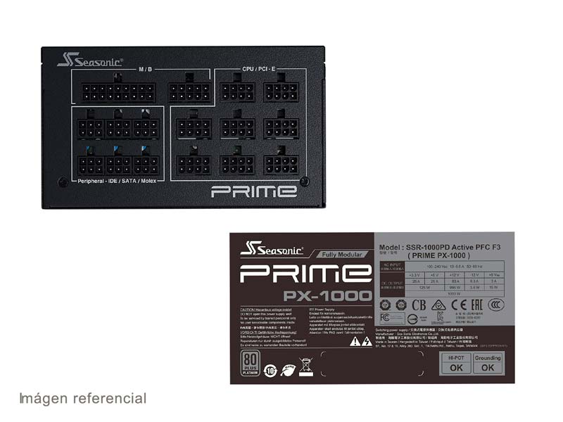 Fuente Seasonic 1000W Prime PX PLUS 80 Plus Platinum Modular