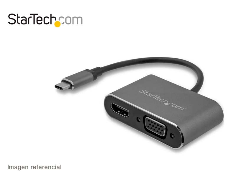 Adaptador Startech.com USB-C a VGA y HDMI