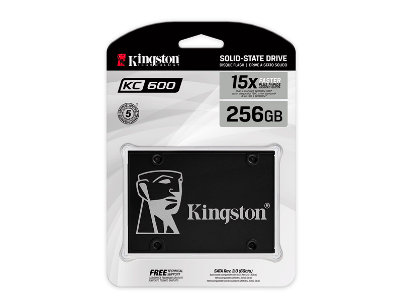 Disco Solido Interno de 256GB Kingston KC600 SSD 2.5"