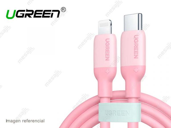Cable Cargador Ugreen MFI USB Tipo C Lightning 1m (60625) Rosado
