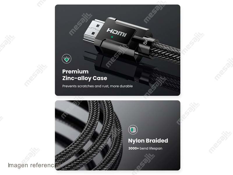 Essentyel Store Ci - 🟦 Cables HDMI et DISPLAYPORT 8K #UGREEN 3m [ORIGINAL]  📌 Cable Certifié HDMI 2.1 48Gbps - 8K 60Hz - 4k 120Hz - Longueur 3m 👉  PRIX FIXE 15.000