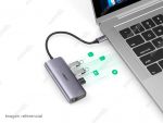 Hub Ugreen USB-C 3.0 3 puertos y 1 red RJ45 Gigabit (60718) Aluminio