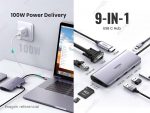 Hub Ugreen CM179 USB-C a 9 en 1 port USB-A 3 USB 3.0/HDMI/VGA/Micro SD/RJ45