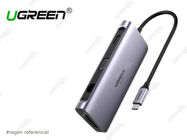 Hub Ugreen CM179 USB-C a 9 en 1 port USB-A 3 USB 3.0/HDMI/VGA/Micro SD/RJ45