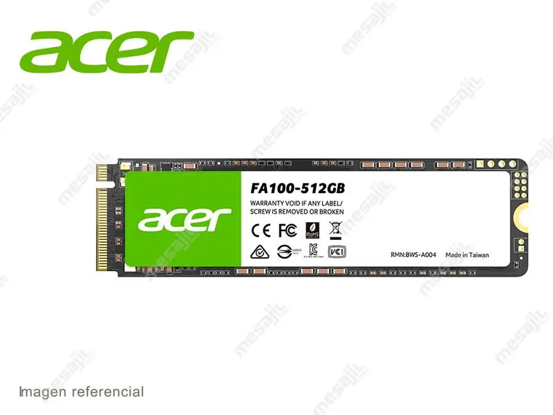 30453 Unidad de Estado Solido Interno M.2 512GB Acer FA100 PCIe Gen3 NVMe SSD
