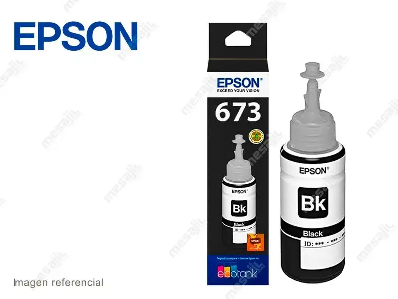 10482-1 Botella de Tinta Epson T673120 Negro L800/L850/L1800