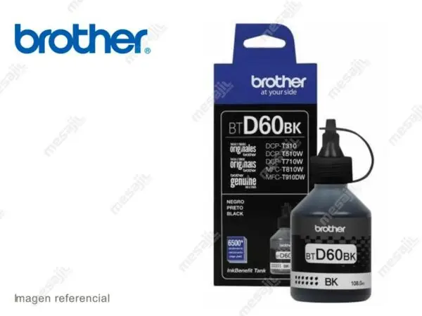 Botella de Tinta BROTHER BTD60BK BLACK T420W/T520W/T720DW/T820DW/T920DW/4500DW