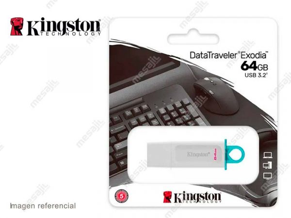 Memoria USB 3.2 64GB Kingston DataTraveler Exodia (KC-U2G64-5R) Blanco