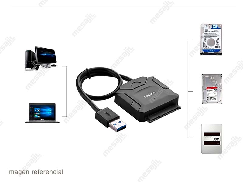 Cable UGREEN Adaptador SATA a USB 3.5"/2.5" SSD HDD SATA III (20611)