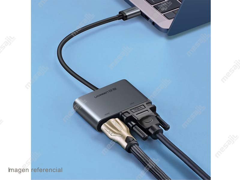 Adaptador UGREEN USB-C a VGA/HDMI (50505) (CM162) - Mesajil
