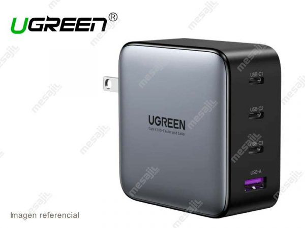 Cargador Ugreen carga rapida 100w 3C1A 3 USB-C 1 USB