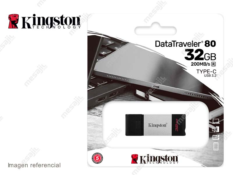 Memoria USB-C 3.2 32GB Kingston DataTraveler 80