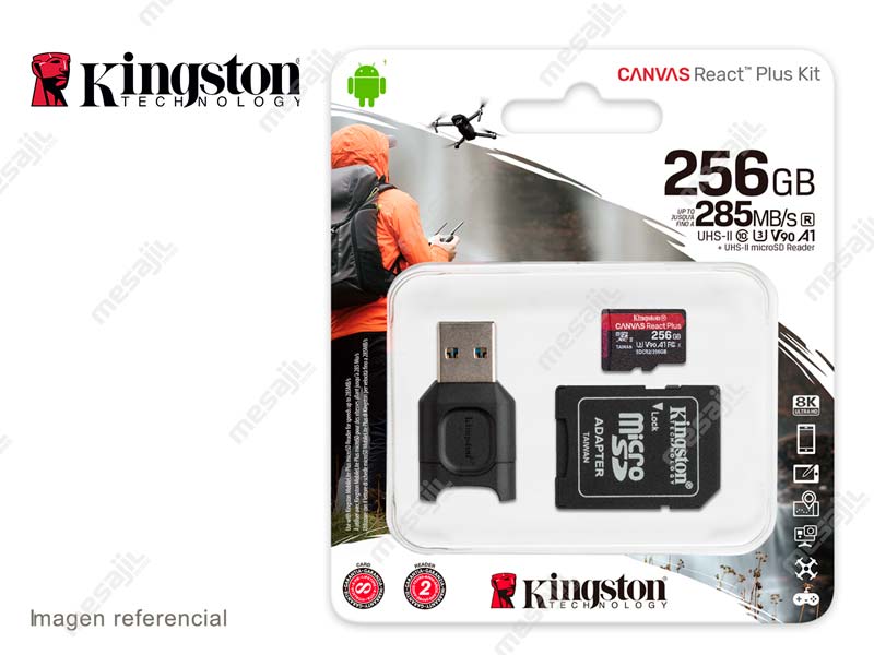 Memoria microSD 256GB Kingston Canvas React Plus (MLPMR2/256GB) - Mesajil