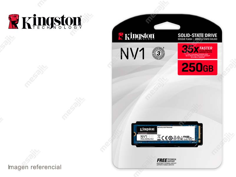 Unidad de Estado Solido Interno M.2 Kingston NV1 250GB NVMe Gen 3.0 SSD