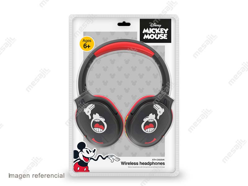 Audifono Xtech Disney Mickey Mouse inalámbrico Bluetooth Negro