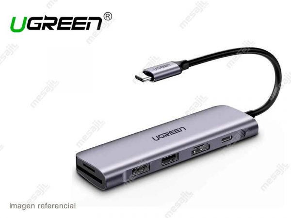 Adaptador USB tipo-C HDMI + 2 USB 2.0 + lector de tarjeta + PD