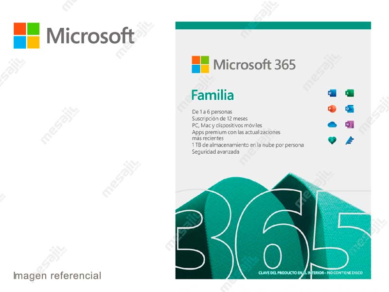 Microsoft 365 Family Suscripcion 1 Año 6 usuario PC y Mac Office OEM -  Mesajil