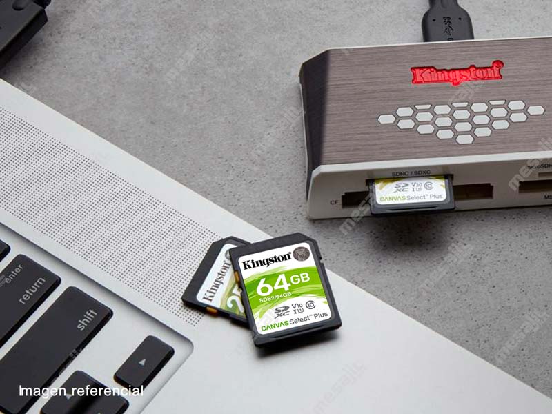 Hacer crédito importar Memoria SD 64GB Kingston Canvas Select Plus 100 MB/s (SDS2/64GB) - Mesajil