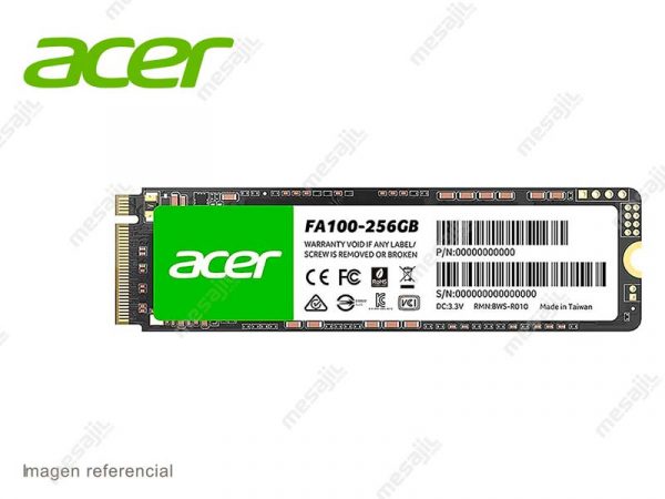 Unidad de Estado Solido Interno M.2 256GB Acer FA100 PCIe Gen3 NVMe SSD