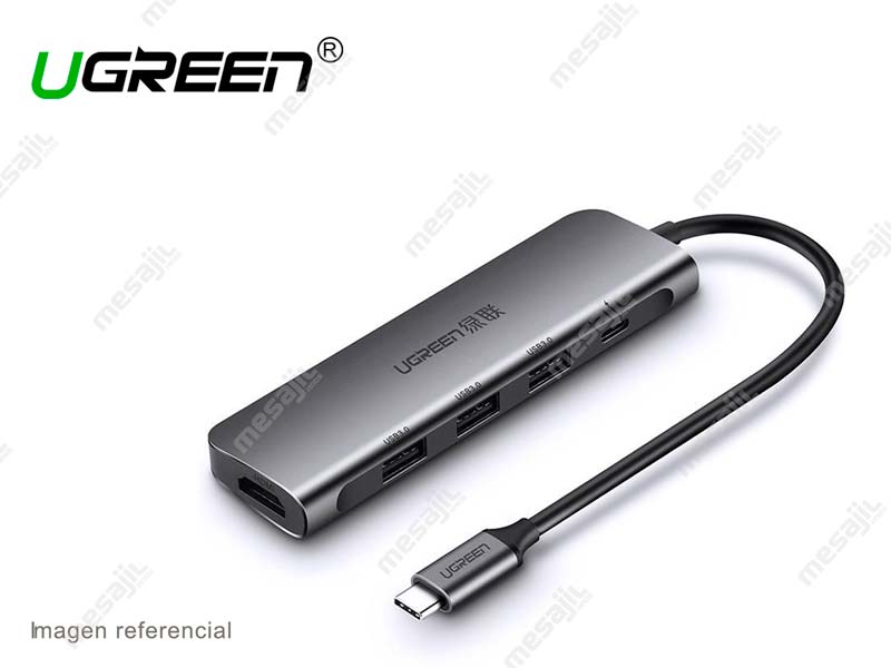 Ugreen 50209 station d'accueil USB 3.2 Gen 1 (3.1 Gen 1) Type-C Noir, Gris