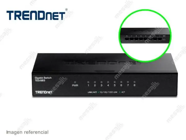 Switch TRENDnet TEG-S83g 8-Port Gigabit GREENnet Carcasa de Metal