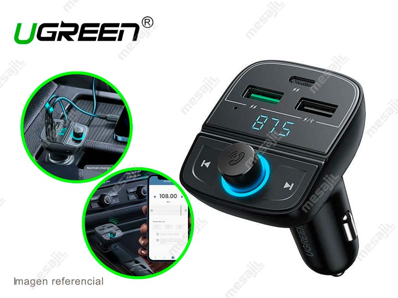 Cargador de coche carro con transmisor FM y Bluetooth para