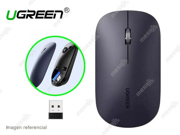 Mouse Ugreen Wireless Silencioso MU001 Negro