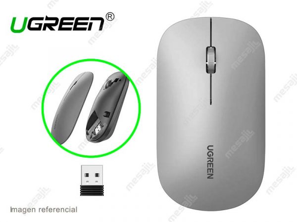 Mouse Ugreen Wireless Silencioso MU001 Gris