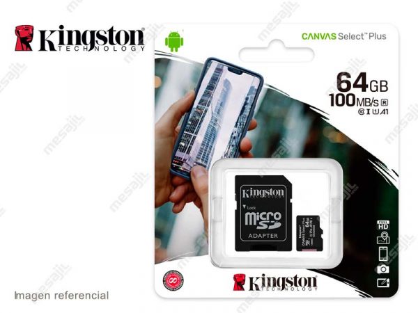 Memoria microSD 64GB Kingston Canvas Select Plus Class 10 100 MB/s 