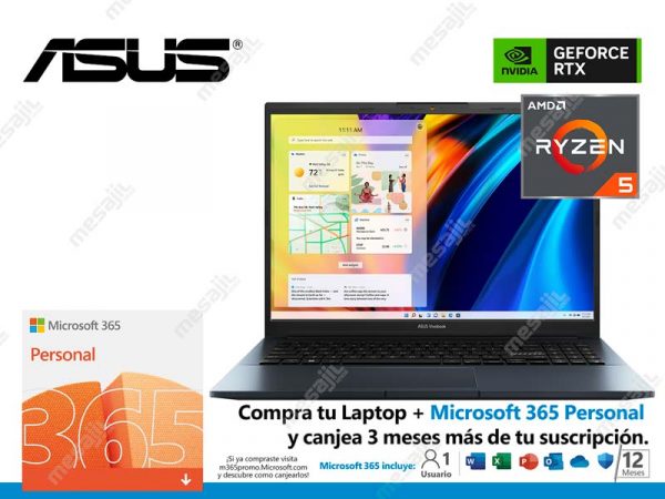 Laptop ASUS VivoBook Pro 15 OLED M6500QC Ryzen 5 5600H 16GB/SSD 512GB/VD RTX3050 4GB/14"/W11H
