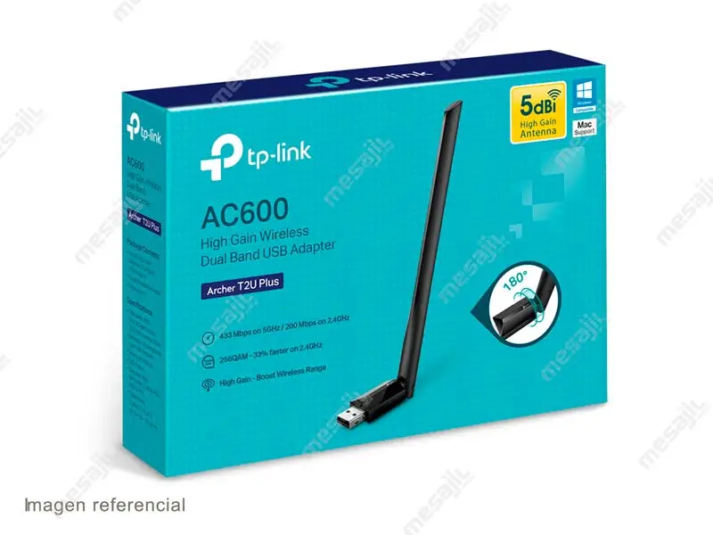 35394-4 Adaptador TP-Link Inalambrico Archer T2U Plus AC600 USB