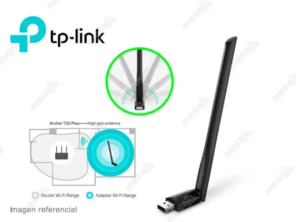 Adaptador TP-Link Inalambrico Archer T2U Plus AC600 USB