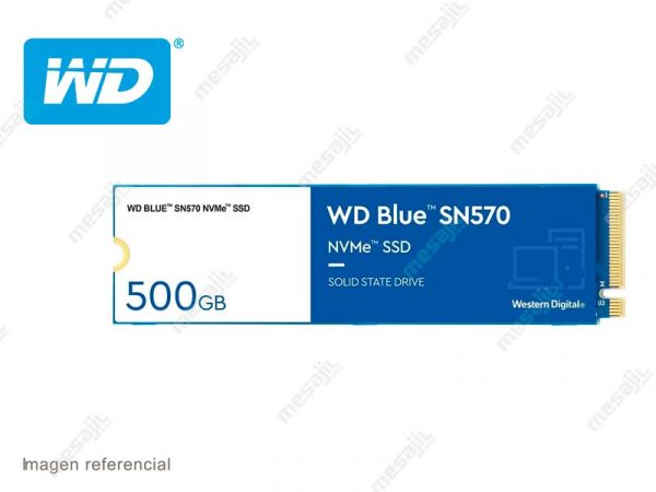 Unidad de Estado Solido Interno M.2 2280 500GB Wester Digital Blue SN570 PCI Express NVME SSD