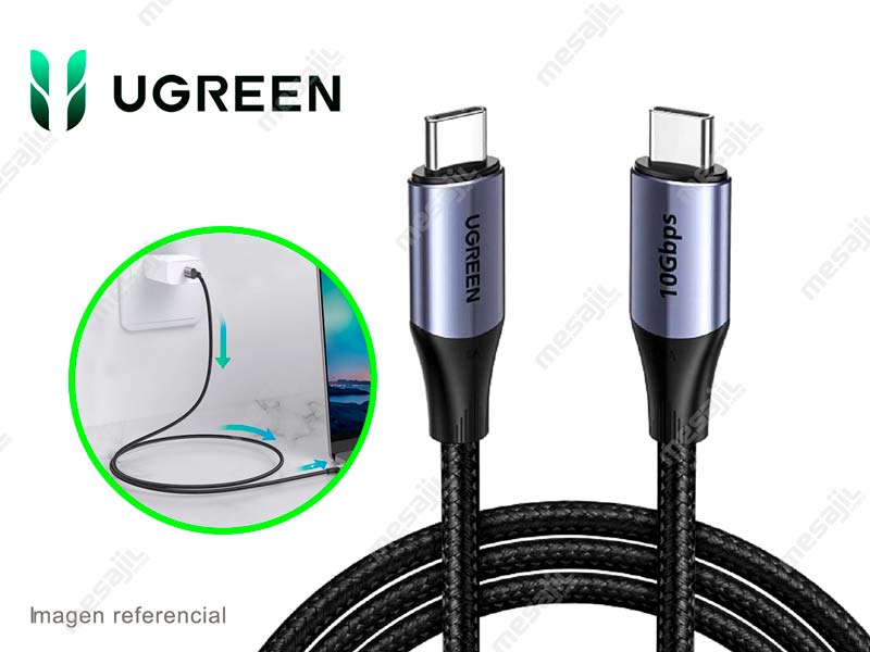 Cable UGREEN USB Tipo C a USB C 1 Mt hasta 100W (80150) - Mesajil
