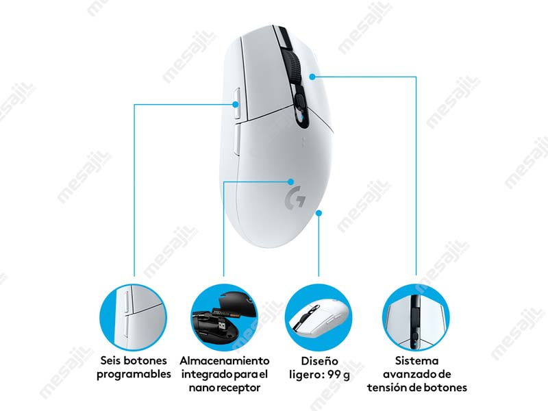 Mouse Gaming Logitech G G305 White