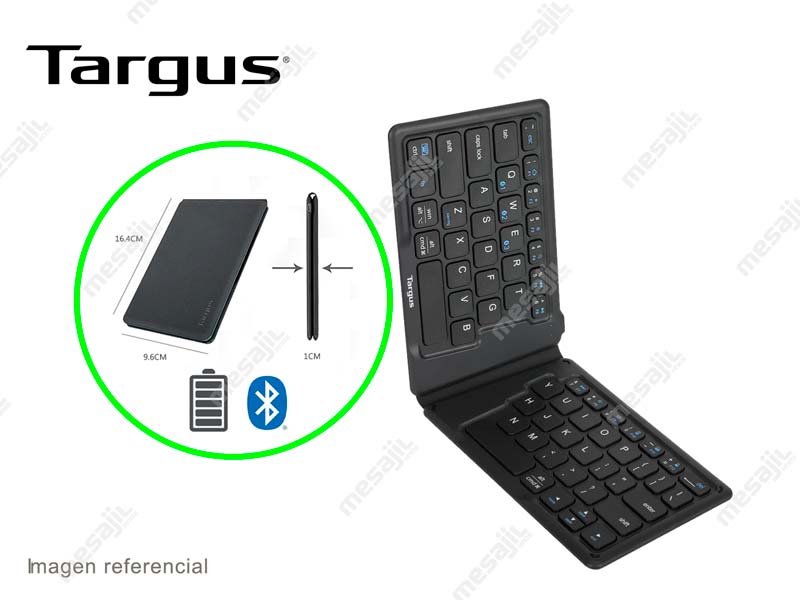 Targus Teclado Bluetooth plegable ergonómico, teclado de viaje dividido  inalámbrico, teclado inalámbrico portátil recargable para Android iPhone