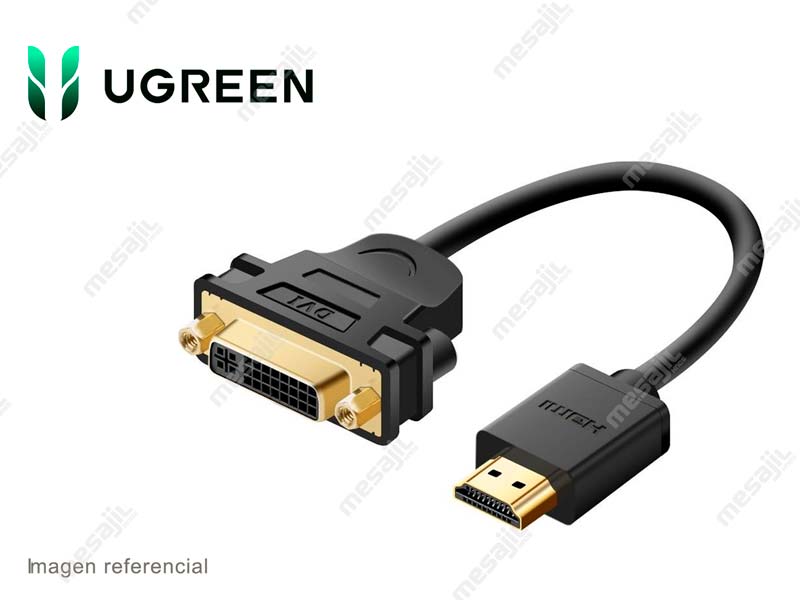 Cable UGREEN Adaptador HDMI macho a DVI hembra de 22 cm (20136) Negro -  Mesajil