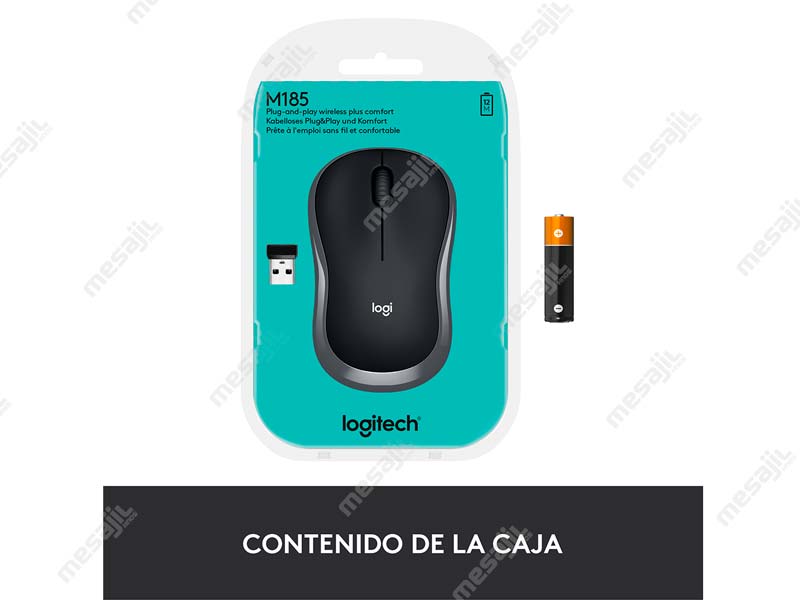 Mouse Logitech M185 Nano Wireless Negro