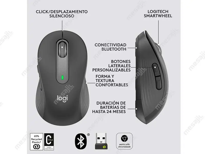 29964 Mouse Logitech Signature M650 Large Wireless Graphite