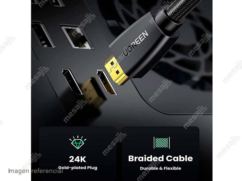 UGREEN HD118 (40414) Cable HDMI 4k Macho a Macho con Braid 10Mts - Mesajil