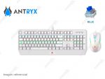 Combo Gaming Antryx Teclado + Mouse Chrome Storm GC-5100 Blanco Blue Switch