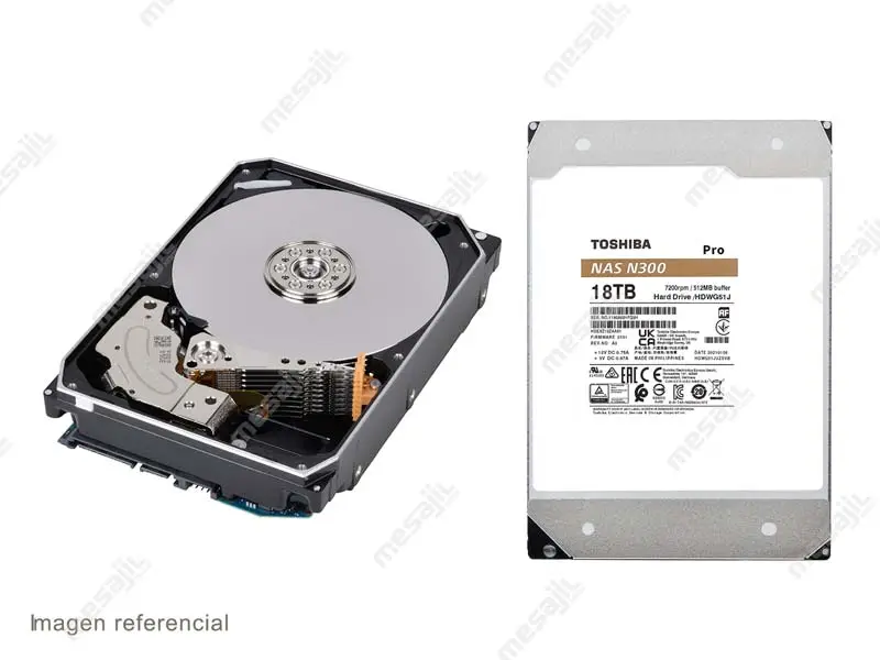 36992-1 Disco Duro de 18TB Interno Toshiba N300 PRO NAS 512MB