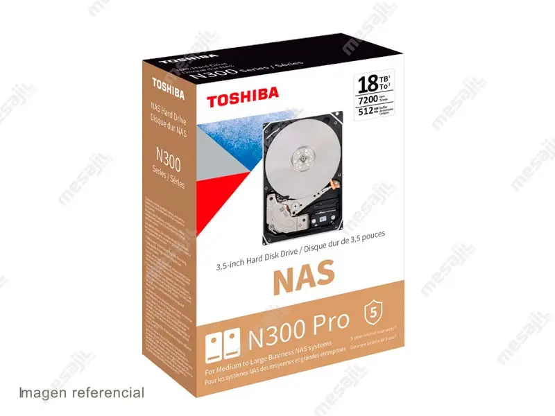 36992 Disco Duro de 18TB Interno Toshiba N300 PRO NAS 512MB