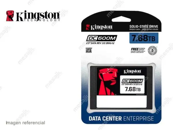 Unidad SSD Interno de 7680GB Kingston DC600M 2.5" 6Gb/s, NAND 3D