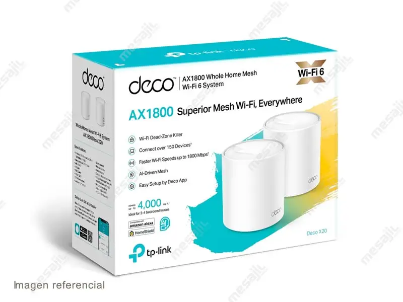 37079-3 Router Mesh TP-Link Deco X20-2 AX1800 Dual Band Whole Home Wi-Fi (packx2)