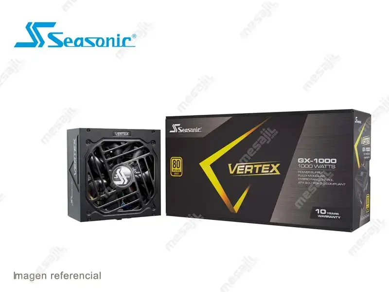 37103-3 Fuente Seasonic Vertex GX-1000 Watts Gold 80 Plus Modular, ATX3.0 , PCIE 5.0 (12102GXAFS)