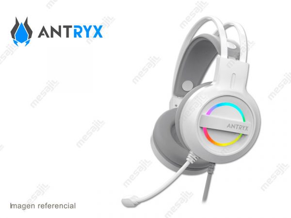 Audifono Gaming Antryx IRIS-W Virtual 7.1 Blanco/Gris