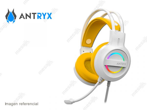 Audifono Gaming Antryx IRIS-W Virtual 7.1 Blanco/Amarillo