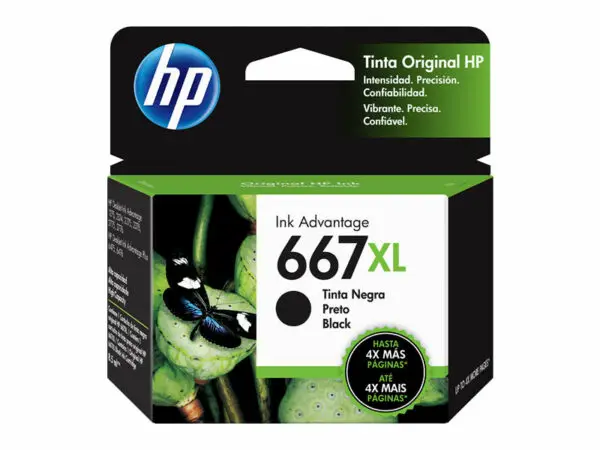 Cartucho de Tinta HP 667XL Negro Original (3YM81AL) 8.5ml 1275/2374/2375/2376/2775/2776